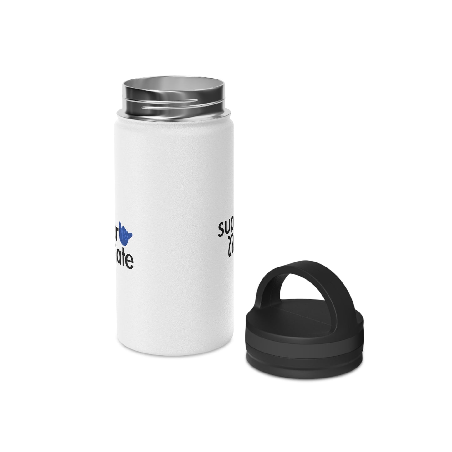 Stainless Steel Water Bottle — "Support Local Small Businesses" Travel Bottle with Handle Lid